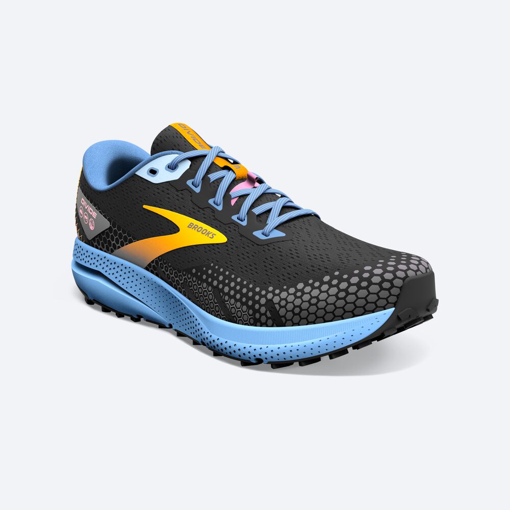 Zapatillas Trail Brooks Divide 3 Mujer Negras/Azules/Amarillo | Ecuador-47382